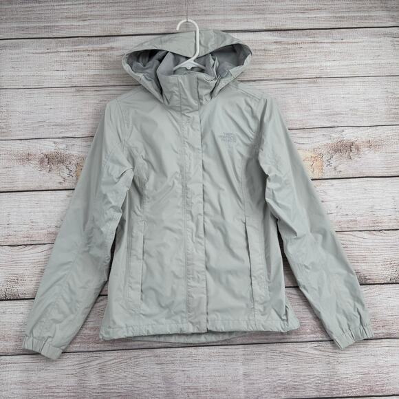 The North Face Resolve 2 Jacket Women’s XS Gray Beige Stowable Hood - Picture 1 of 11
